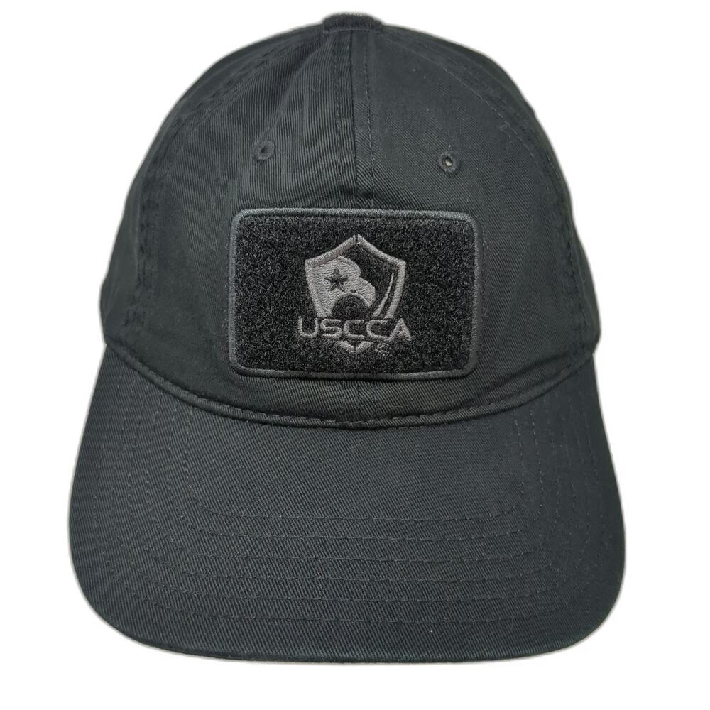 USCCA Baseball Cap Black One Size Strapback Tactical Logo Patch Shield Hat